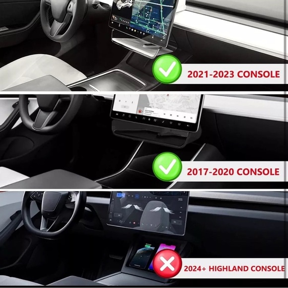 Under Screen Storage Organizer Model 3/Y Magnetic Center Console Organizer - - Picture 2 of 4